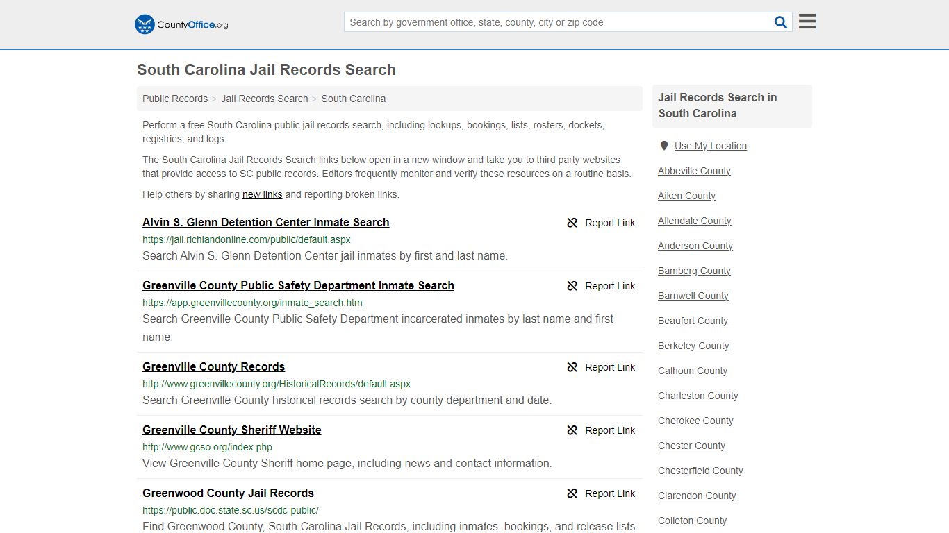 South Carolina Jail Records Search - County Office